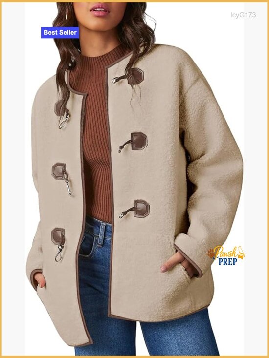 Jackets & Blazers - Womens Faux Shearling Color Block Sherpa Jacket Coat